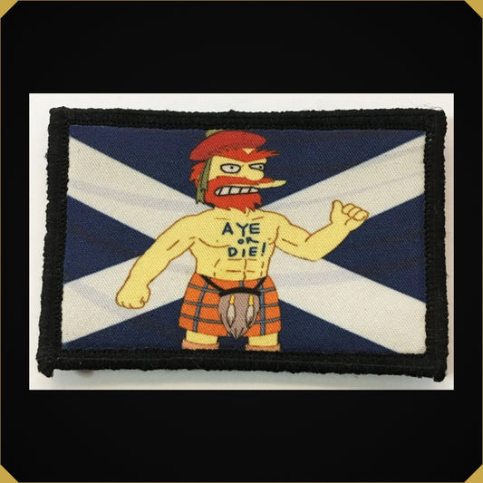 The Simpsons Groundskeeper Willie Scotland Flag  Morale Patch