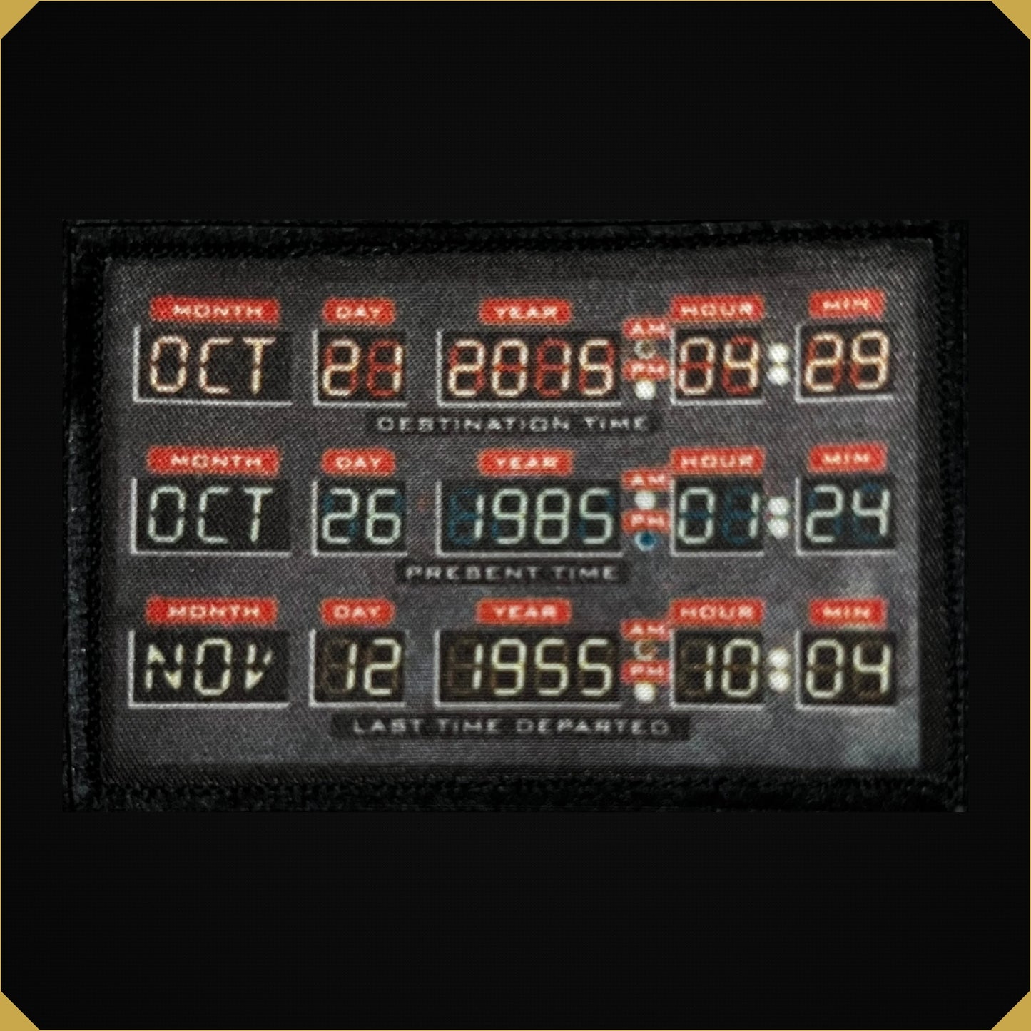 Time Machine Dashboard Calendar/Clock 2x3 Back to the Future themed Morale Patch