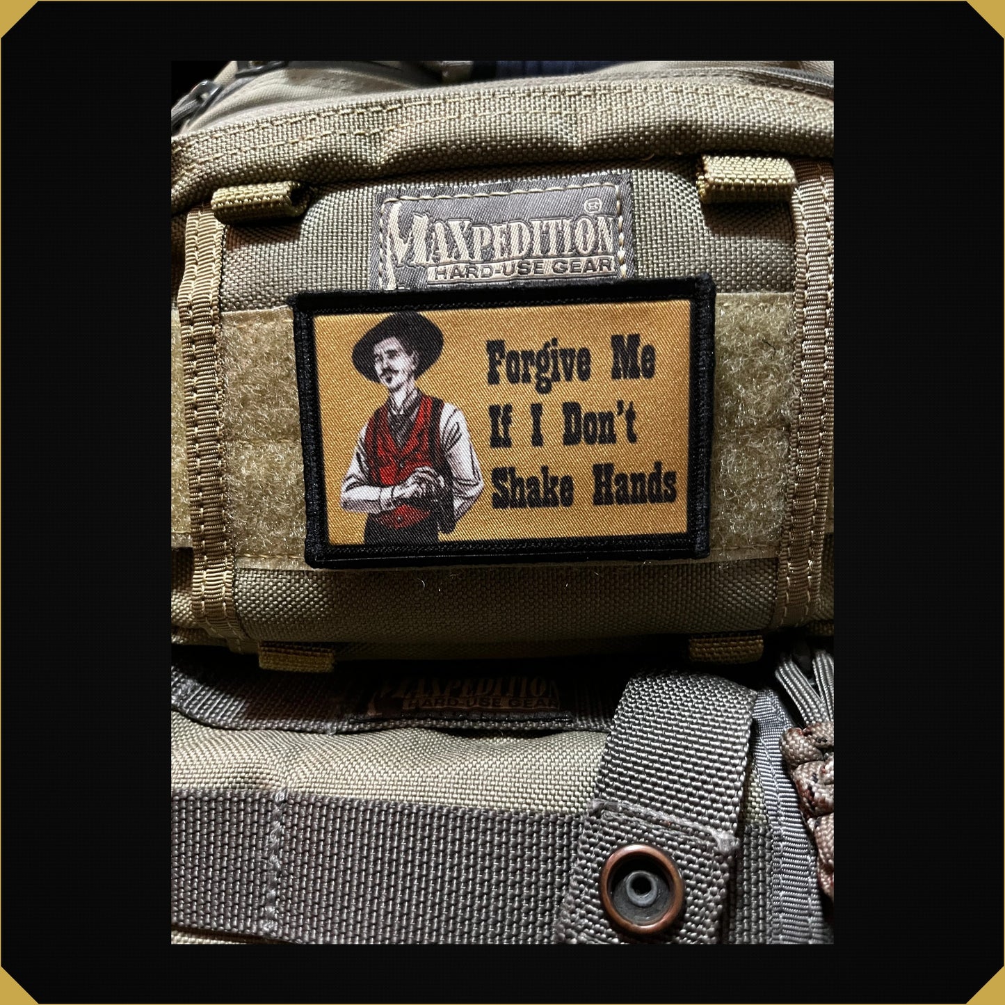 Tombstone Doc Holiday "Forgive Me Of I Don't Shake Hands" Morale Patch