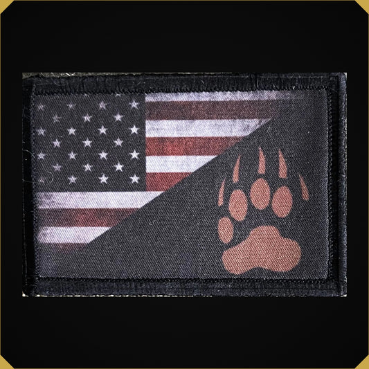 Tracker Paw /USA Flag  Morale Patch