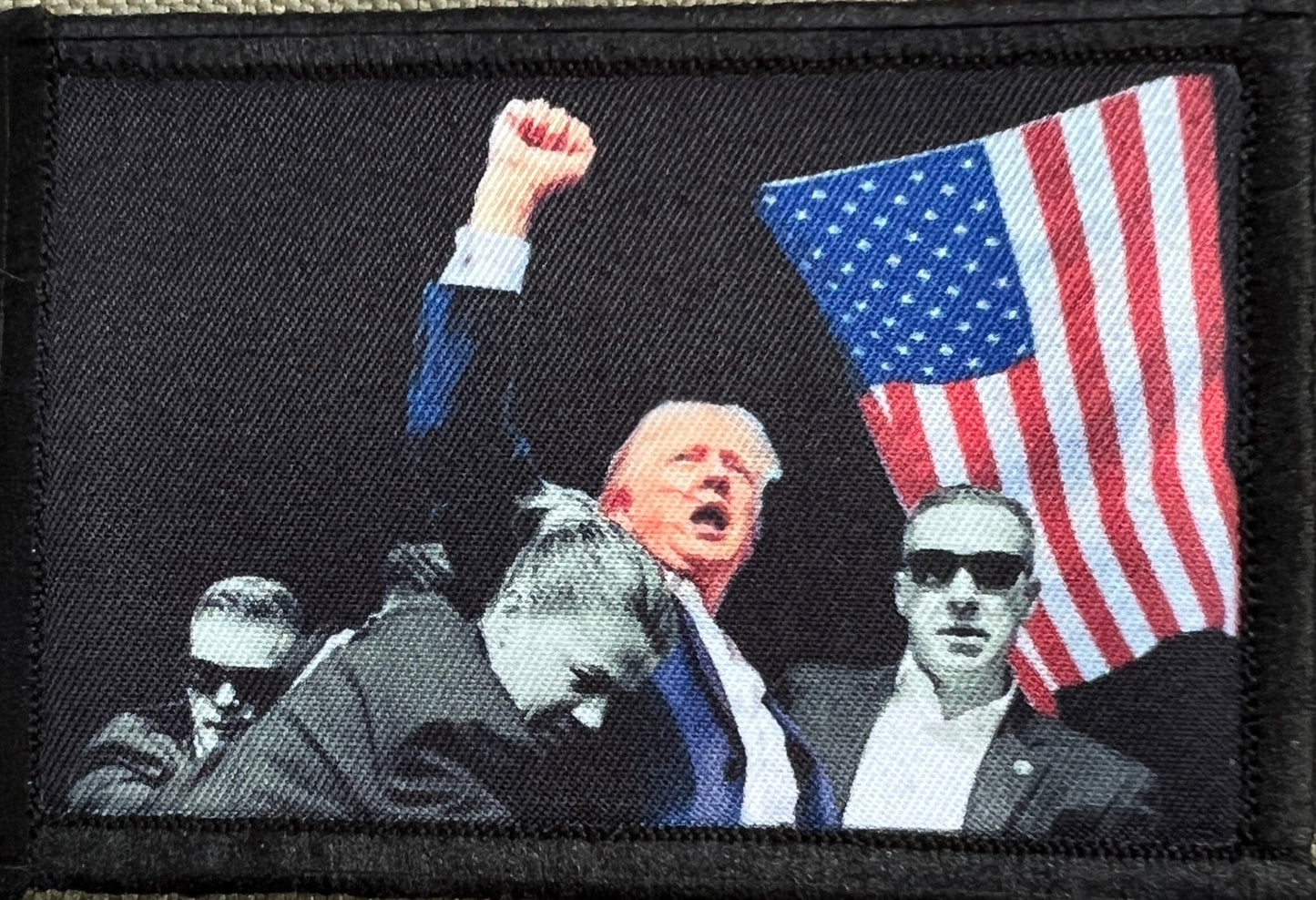 Trump Shooting "Fight" Morale Patch Morale Patches Redheaded T Shirts 