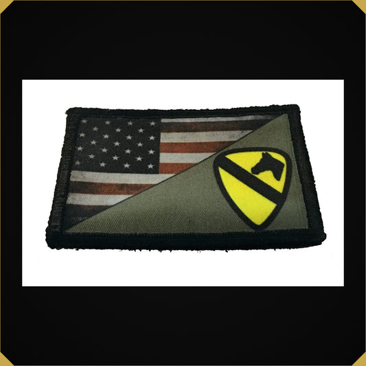 USA Flag / 1st Cavalry Division Morale Patch