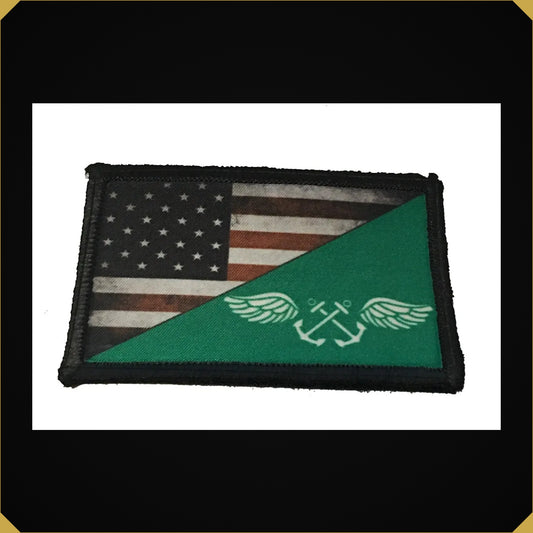USA Flag Green Shirt Boatswain's Mate Morale Patch