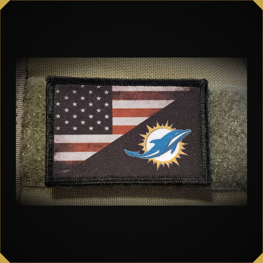 USA Flag Miami Dolphins Morale Patch
