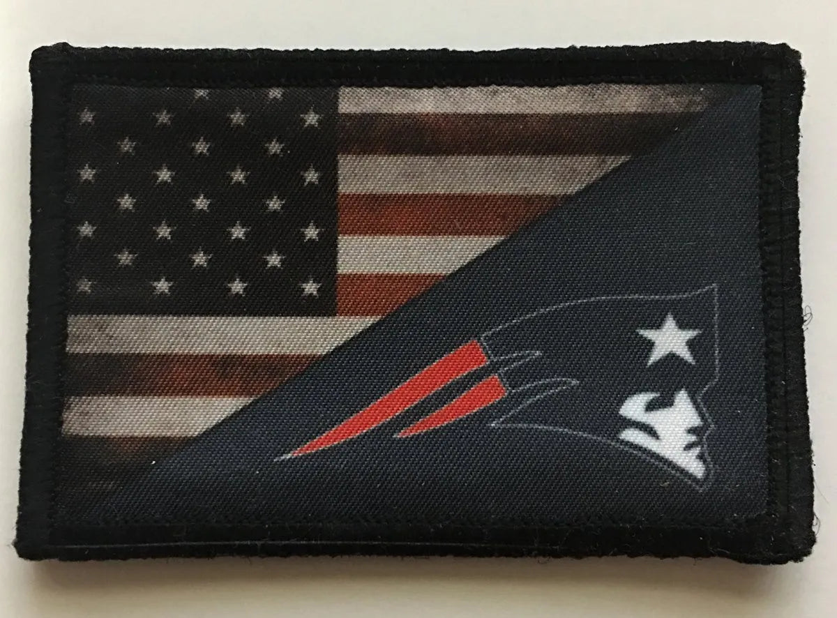 USA FLAG New England Patriots Morale Patch Morale Patches Redheaded T Shirts 