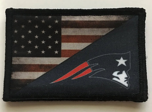 USA FLAG New England Patriots Morale Patch Morale Patches Redheaded T Shirts 