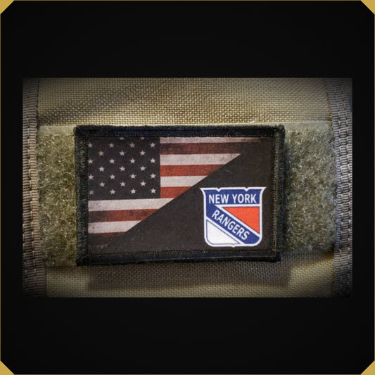 USA Flag New York Rangers Hockey Morale Patch