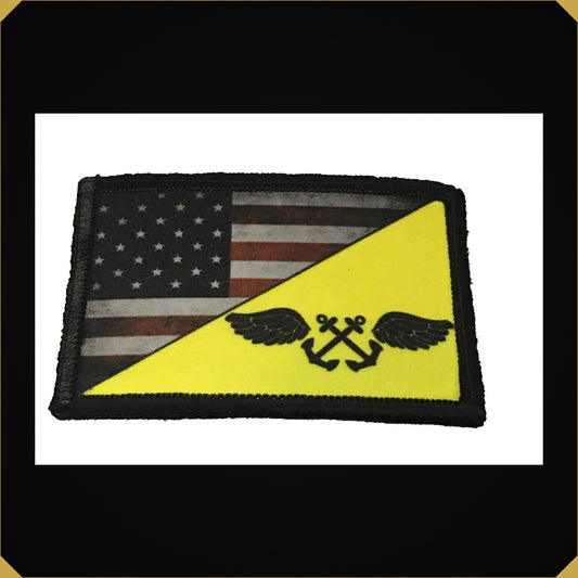 USA Flag Yellow Shirt Boatswain's Mate Morale Patch