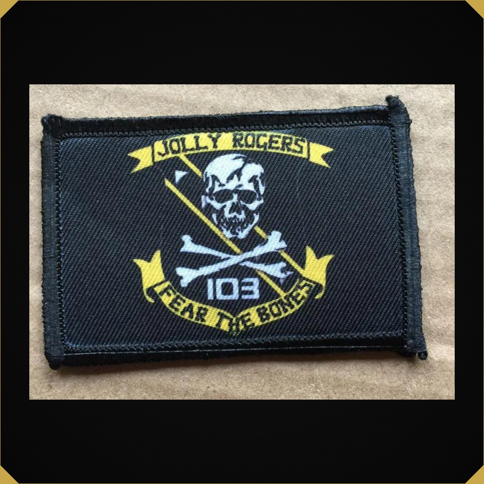 No.1148 ☆横振り刺繍パッチ☆ JOLLY ROGERS VF-84 JOLLY ROGERS US NAVY Grumman F-14 TOMCAT Squadron Mascot