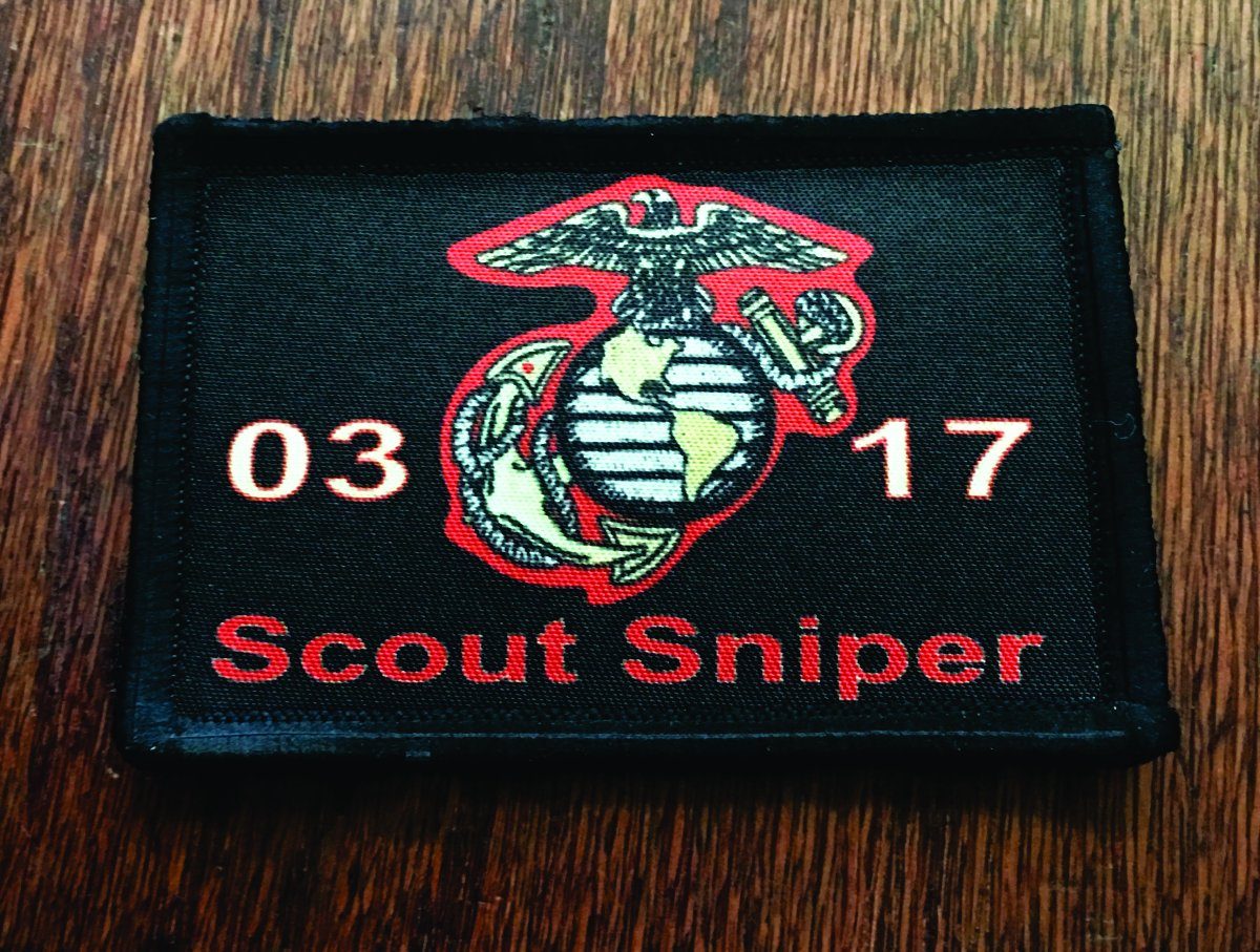 0317 USMC Marine Scout Sniper Gunner Morale Patch Auto renew Morale Patches Redheaded T Shirts 