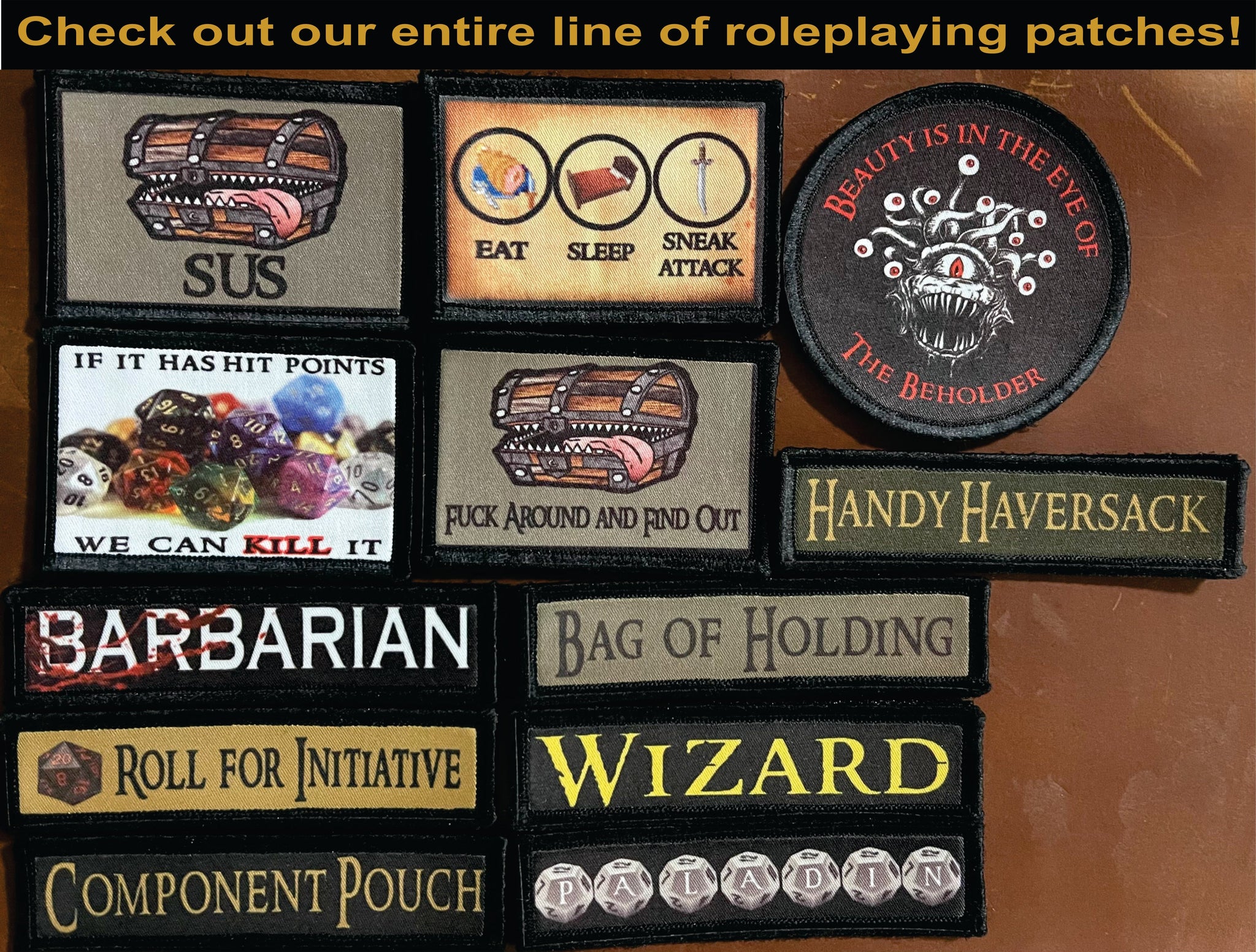 1x4 Paladin DND Roleplaying Velcro Patch Morale Patches Redheaded T Shirts 