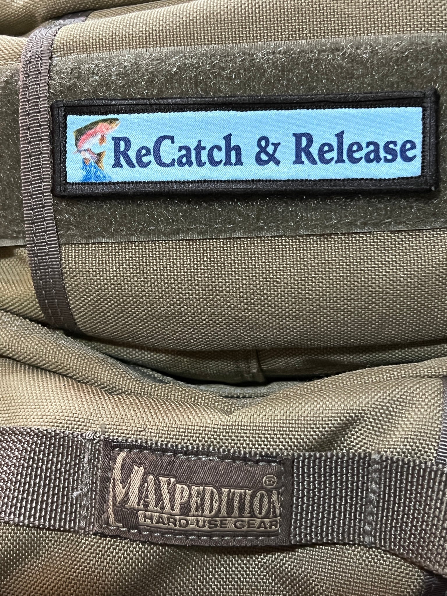 1x4 Recatch and Release Fly Fishing Morale Patch Morale Patches Redheaded T Shirts 