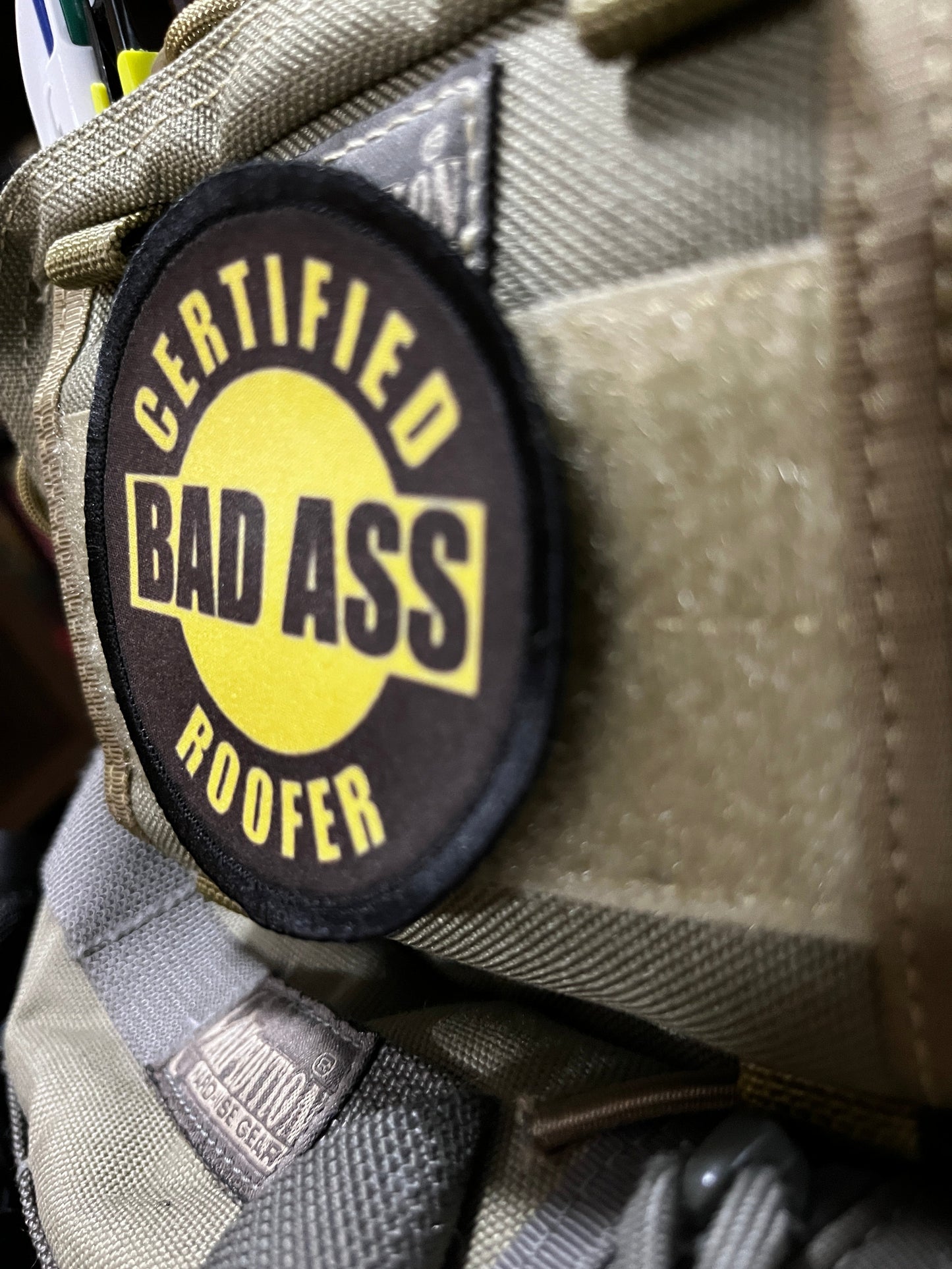 3" Certified Badass Roofer Morale Patch Morale Patches Redheaded T Shirts 