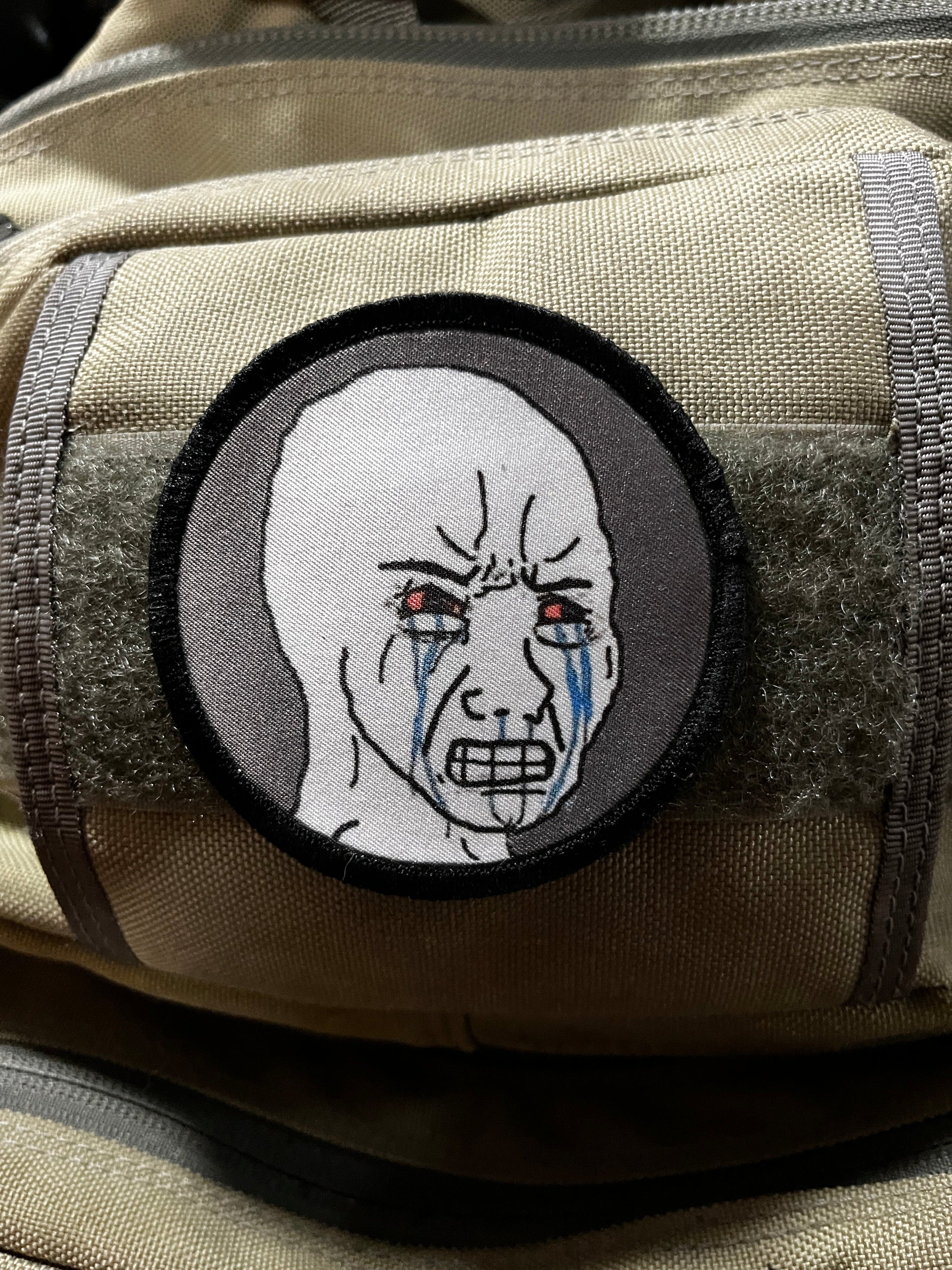 3" Crying Wojak Morale Patch Morale Patches Redheaded T Shirts 