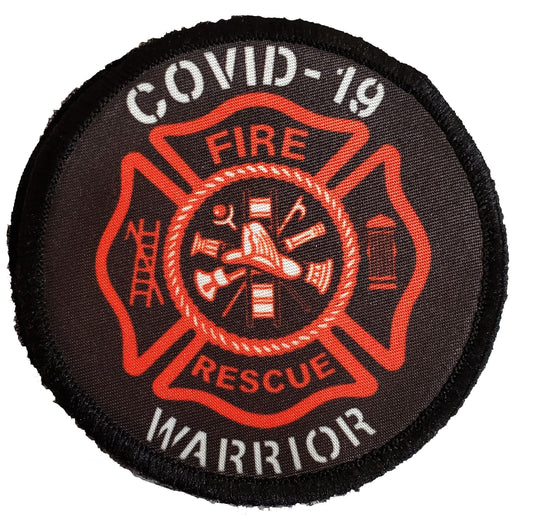 3" Fire & Rescue Covid-19 Warrior Velcro Morale Patch Morale Patches Redheaded T Shirts 