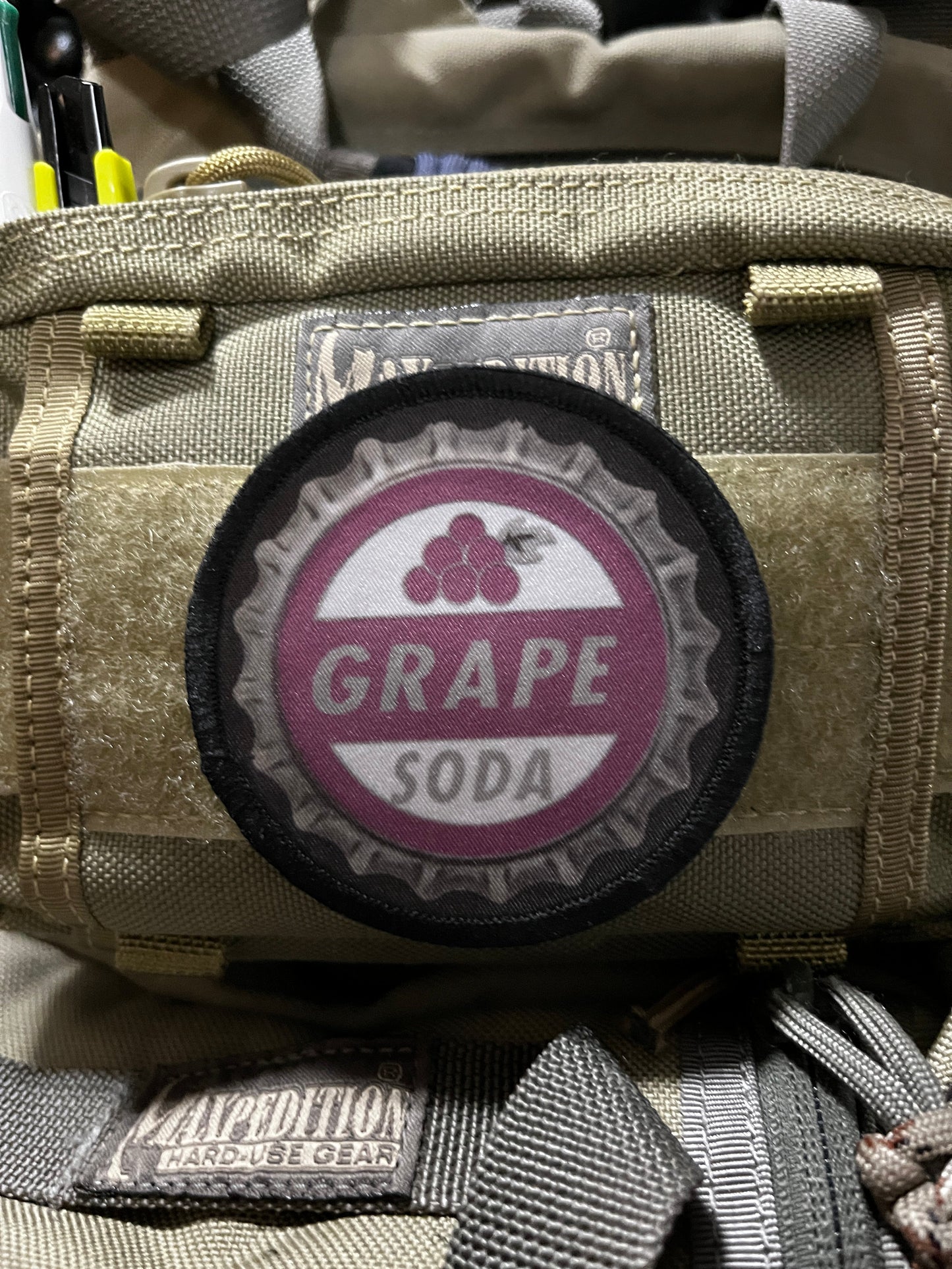 3" Grape Soda Bottle Cap Morale Patch Morale Patches Redheaded T Shirts 