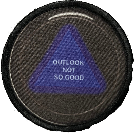 3" Magic 8 Ball "Outlook Not So Good" Morale Patch Morale Patches Redheaded T Shirts 