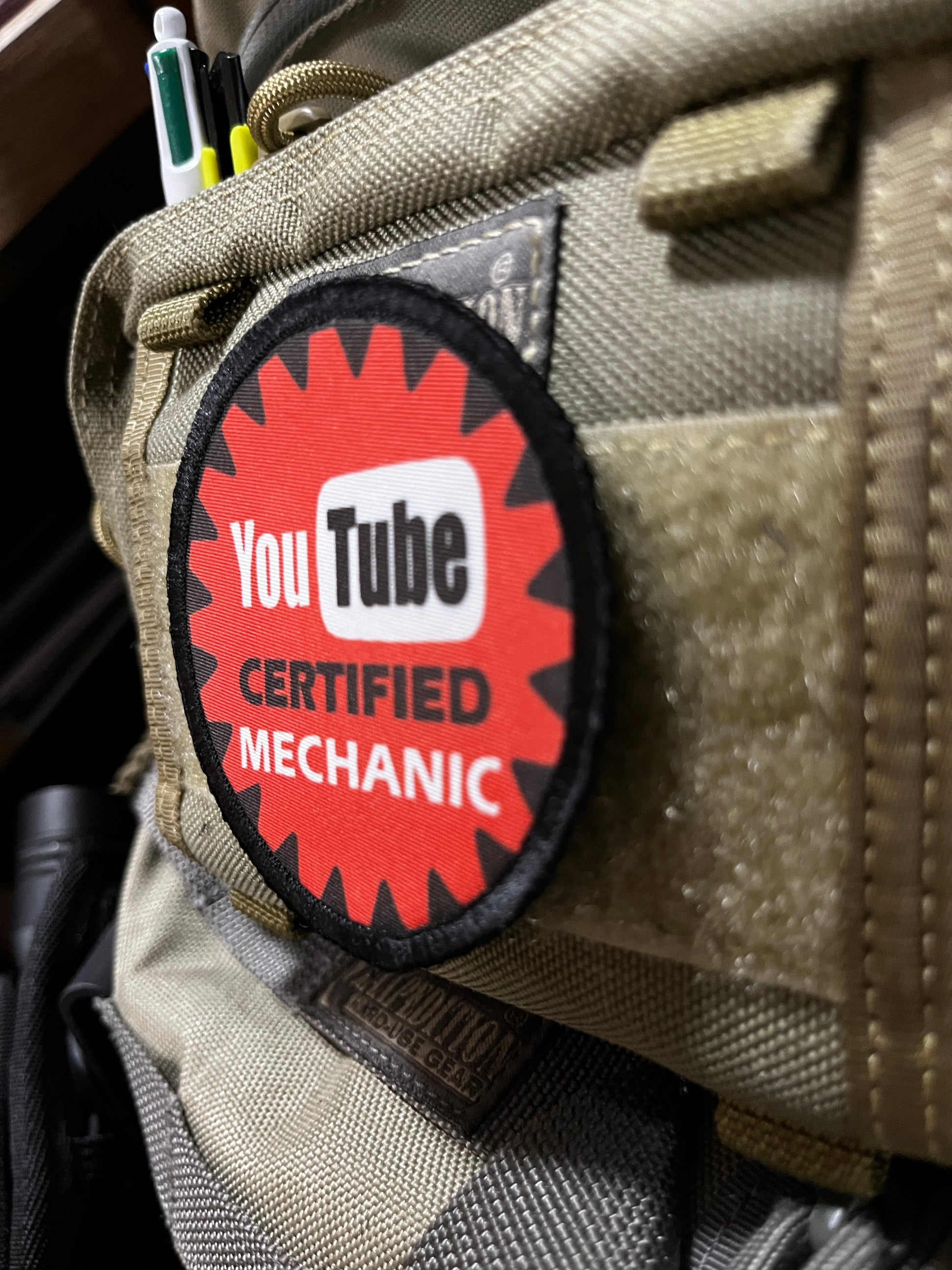 3" Youtube Certified Mechanic Morale Patch Morale Patches Redheaded T Shirts 