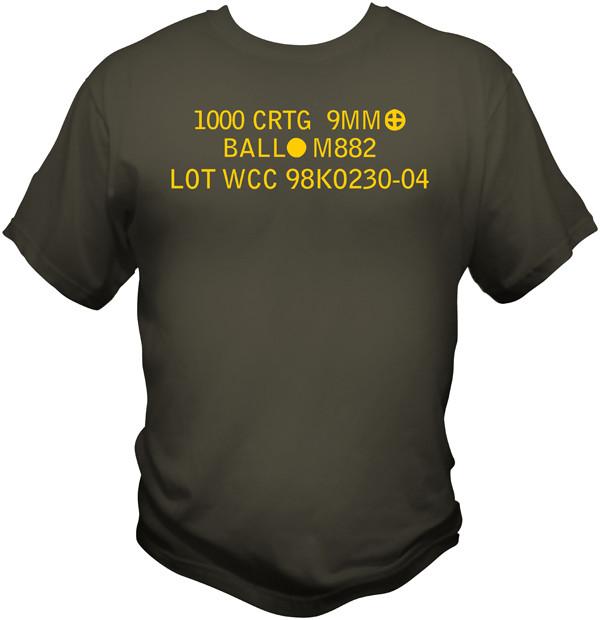 9MM Ammo Can T Shirt T Shirts Redheaded T Shirts Small Olive Drab 