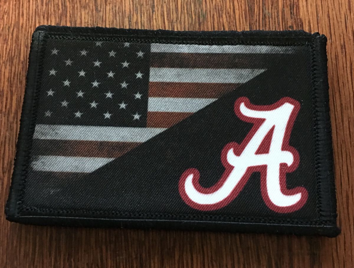 Blackout Alabama AL State Flag USA Scotland PVC Morale Tactical Rubber Patch