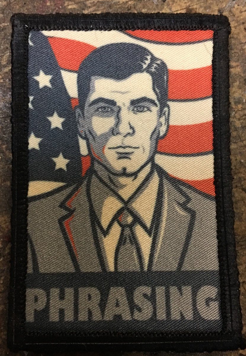 Archer 'Phrasing' Morale Patch Morale Patches Redheaded T Shirts 