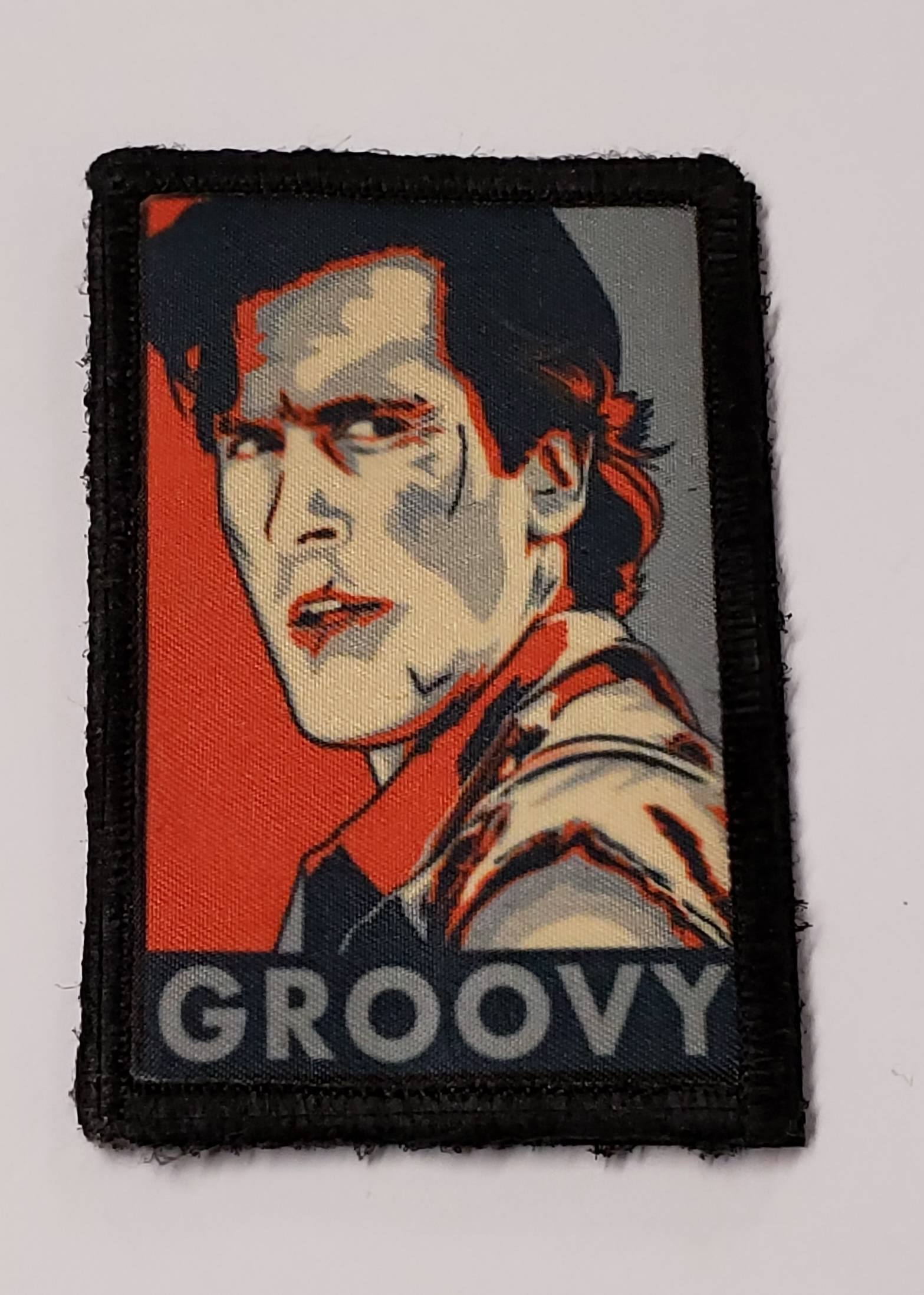Ash Vs the Evil Dead "Groovy" Poster Morale Patch Morale Patches Redheaded T Shirts 