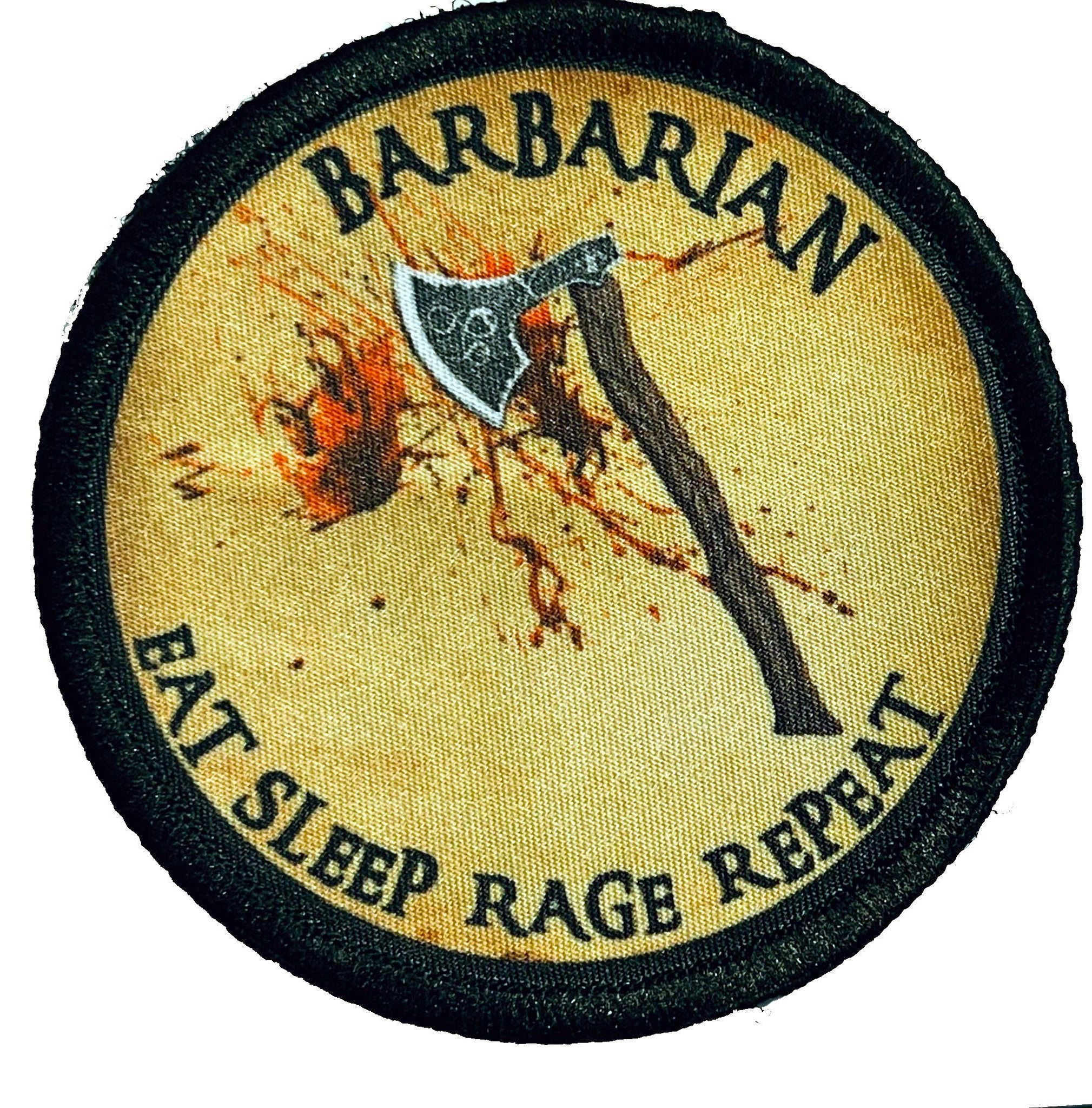 Barbarian Rage D&D Velcro Patch Morale Patches Redheaded T Shirts 