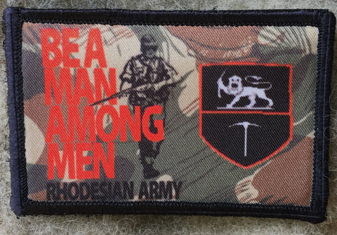 Be A Man Among Men Rhodesian Army Recruiting Poster FN FAL Morale Patch