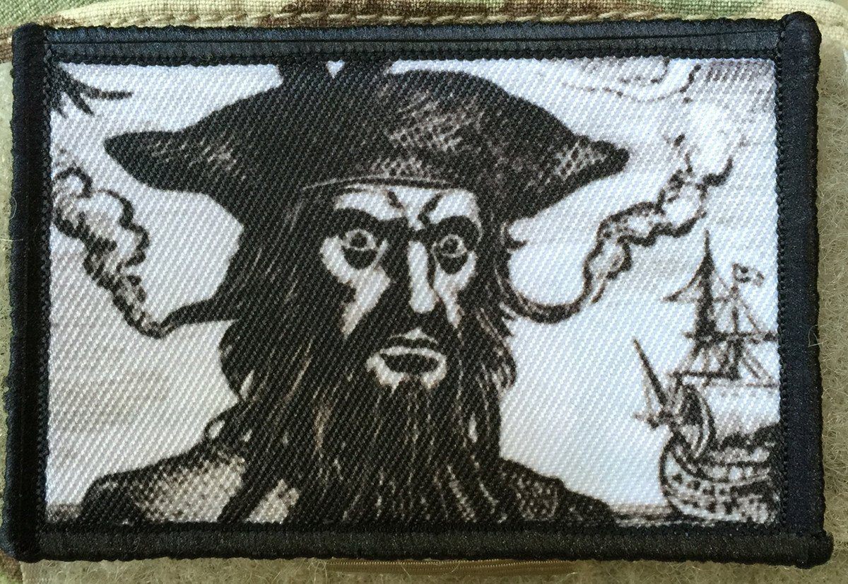 Blackbeard the Pirate Morale Patch Morale Patches Redheaded T Shirts 