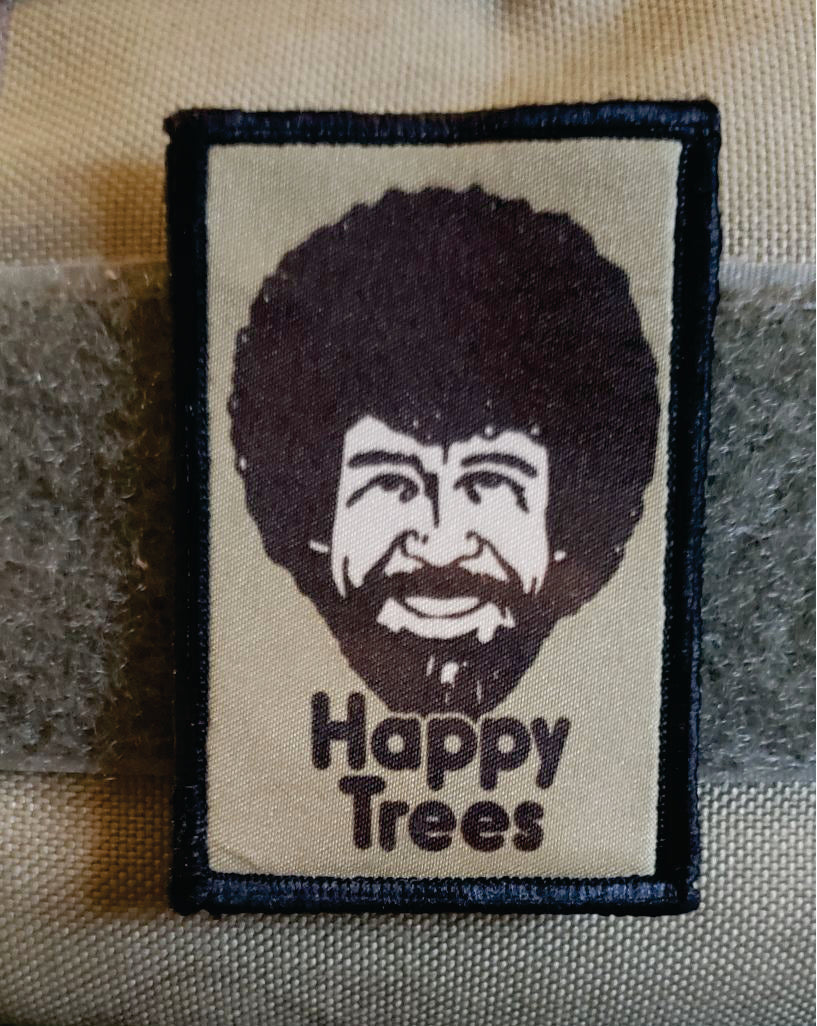 Bob Ross "Happy Trees" Morale Patch Morale Patches Redheaded T Shirts 