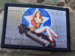 Bombs Away WWII Bomber Nose Art Pin Up Girl Morale Patch Morale Patches Redheaded T Shirts 
