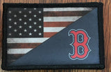Boston Red Sox USA Flag Morale Patch Morale Patches Redheaded T Shirts 