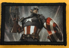 Captain America with WWII BAR Morale Patch Morale Patches Redheaded T Shirts 