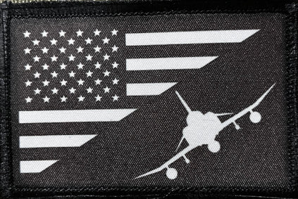 Warrior Velcro Morale Patch - US Flag - Black/White