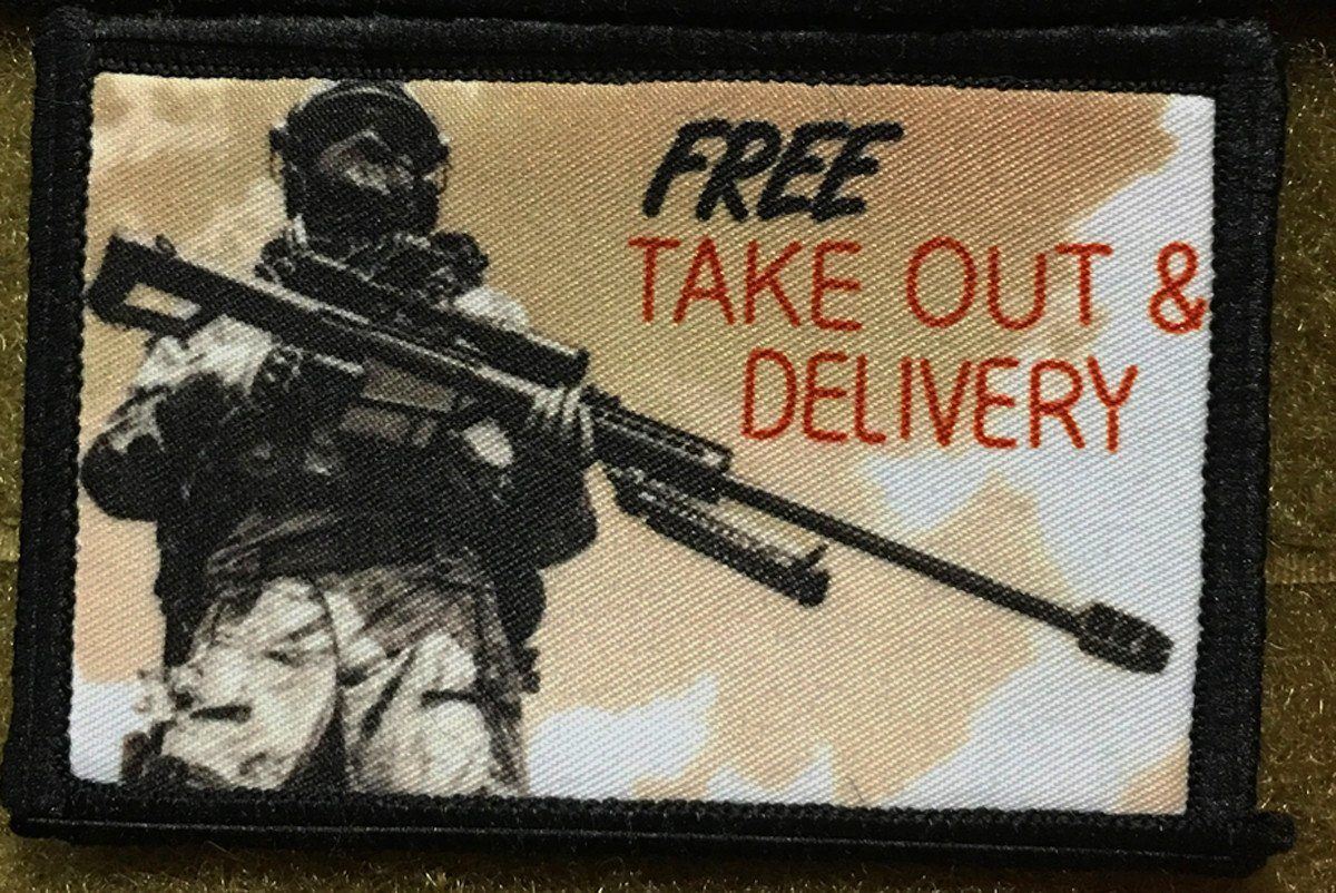 Free Take Out and Delivery Sniper Morale Patch Morale Patches Redheaded T Shirts 