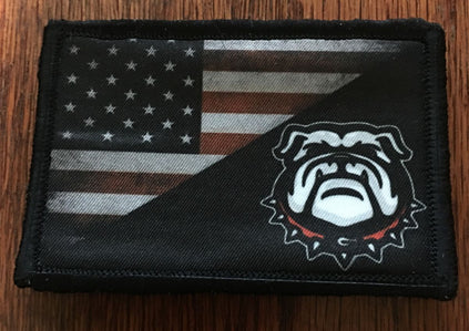 Georgia Bulldogs USA Flag Velcro Morale Patch