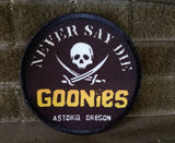 Goonies Never Say Die 3" Cirlcle Morale Patch Morale Patches Redheaded T Shirts 