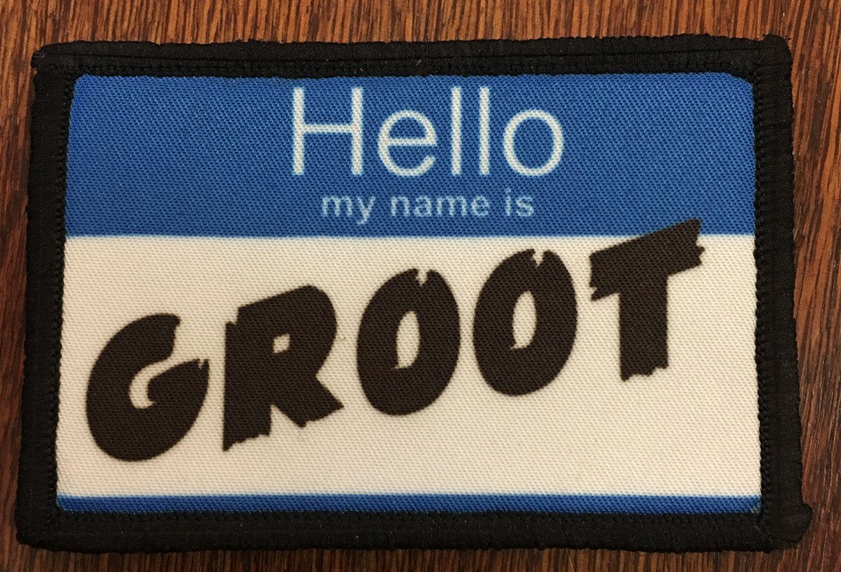 Hello My Name Is Groot Guardians of the Galaxy Morale-Patch Morale Patches Redheaded T Shirts 