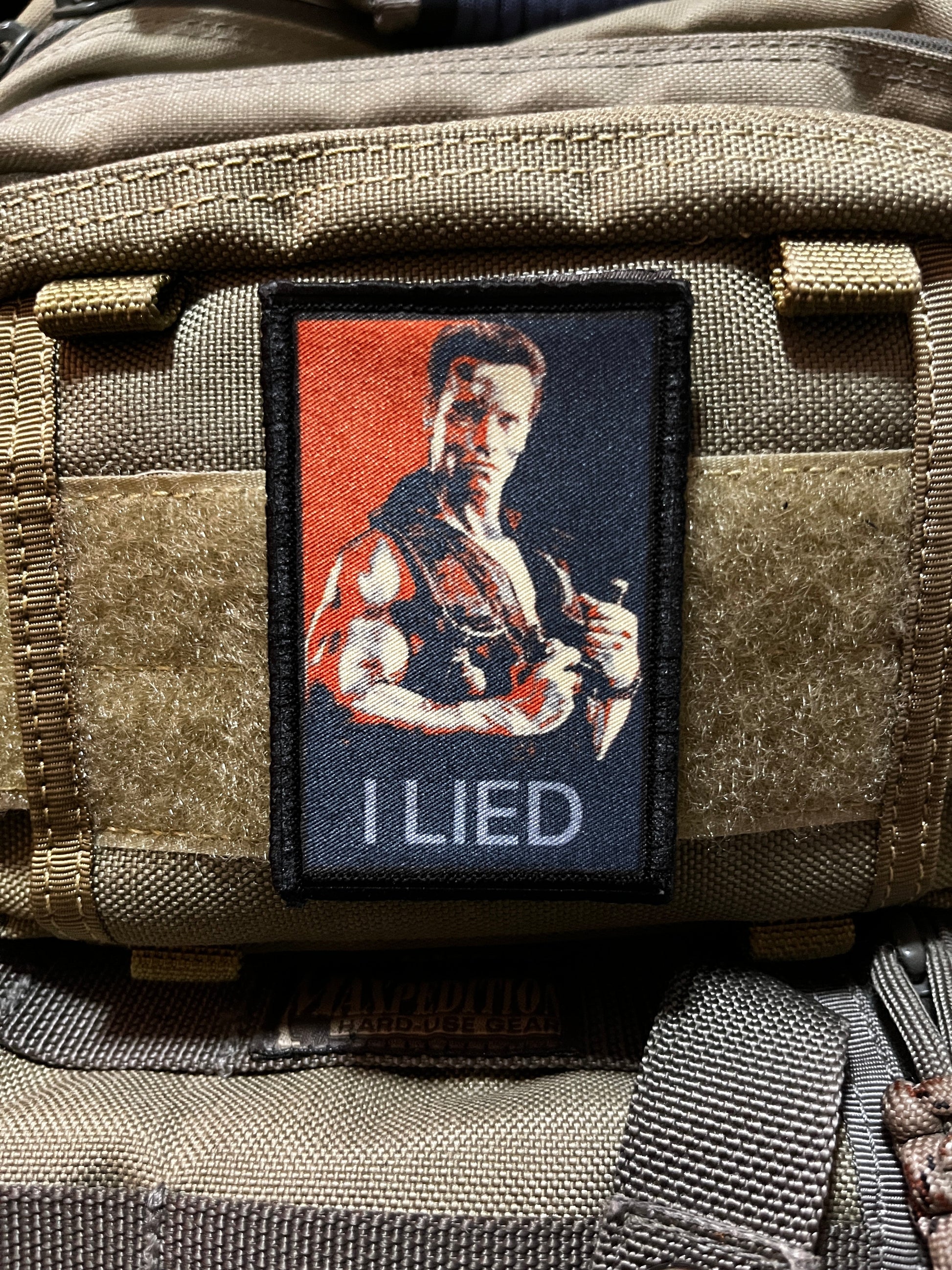 "I Lied" Commando Movie Morale Patch Morale Patches Redheaded T Shirts 