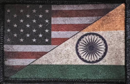 India USA Flag Morale Patch Morale Patches Redheaded T Shirts 