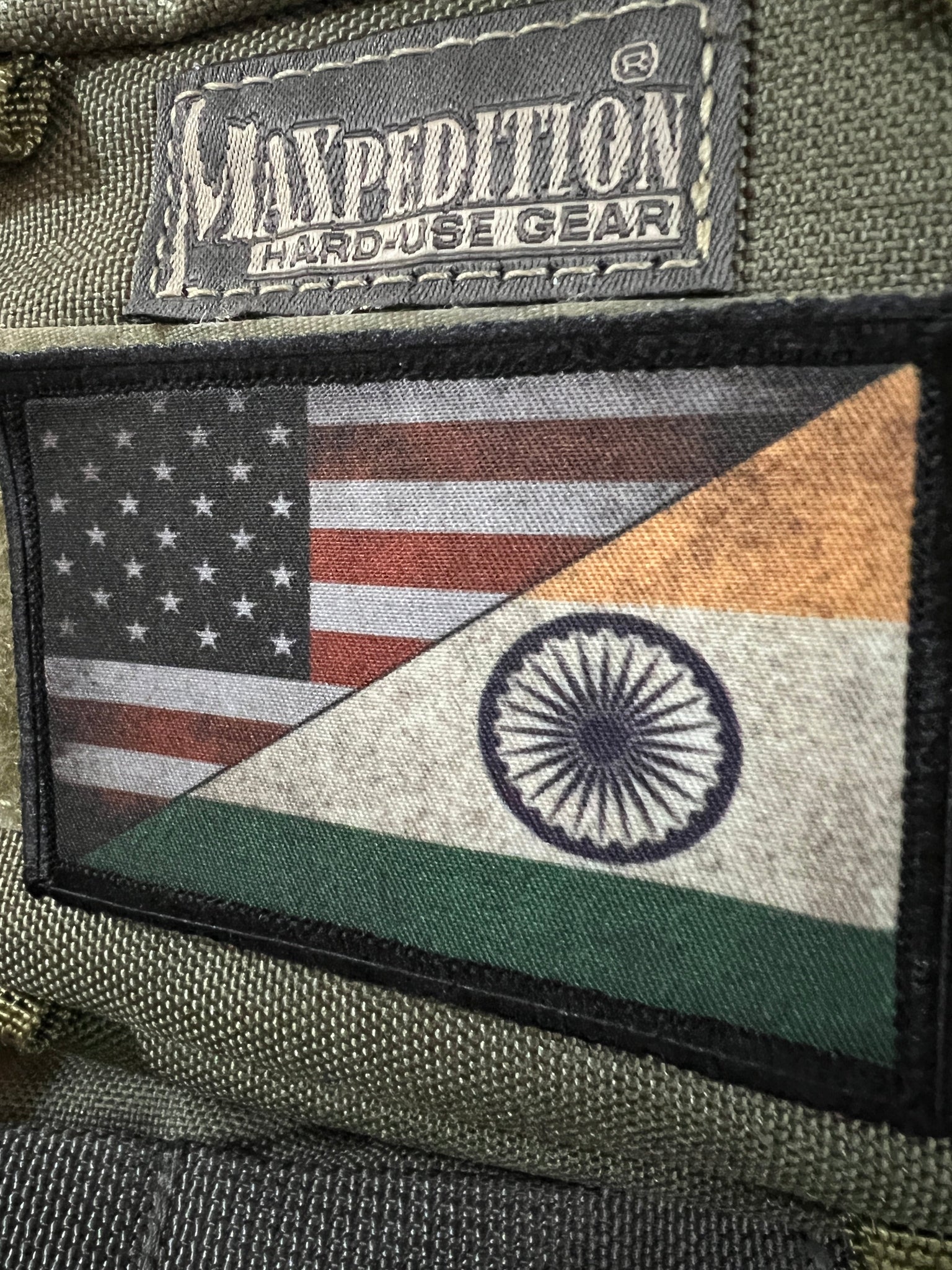 India USA Flag Morale Patch Morale Patches Redheaded T Shirts 