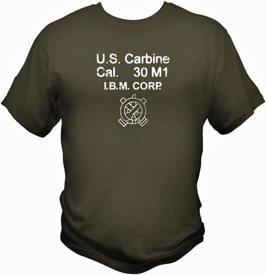 International Business Machine (IBM) M1 Carbine T shirt T Shirts Redheaded T Shirts Small Olive Drab 