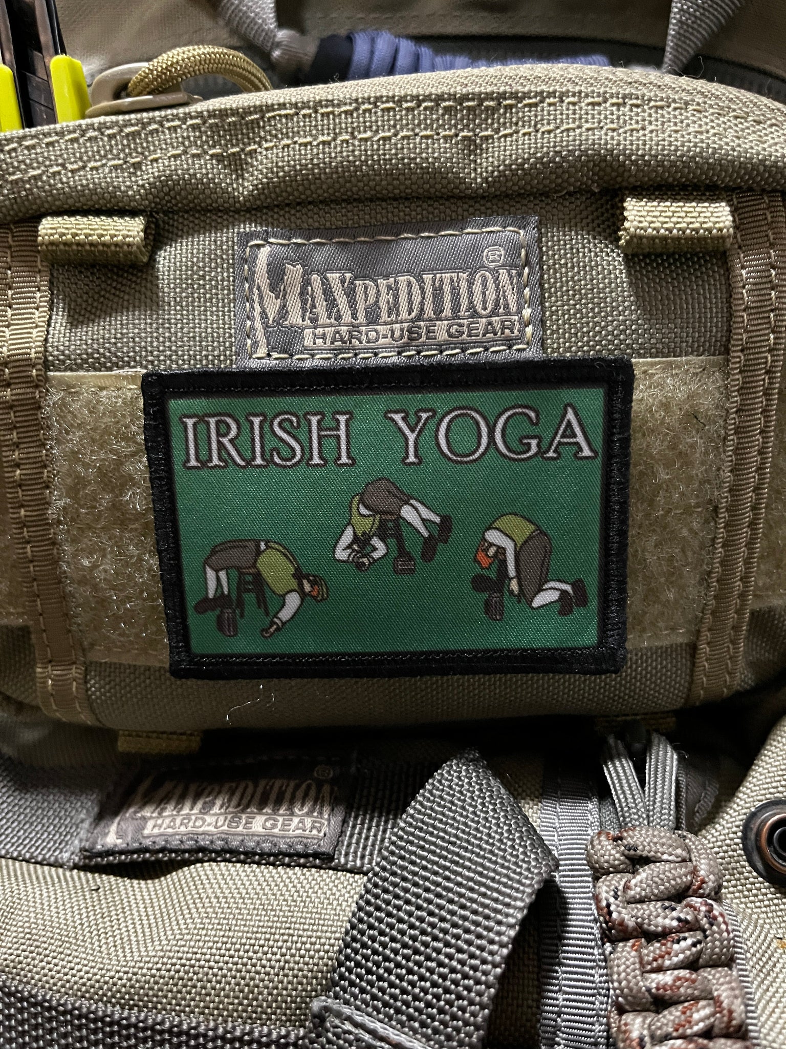 Irish Yoga Morale Patch  Custom Hook and Loop Fastener Morale Patches