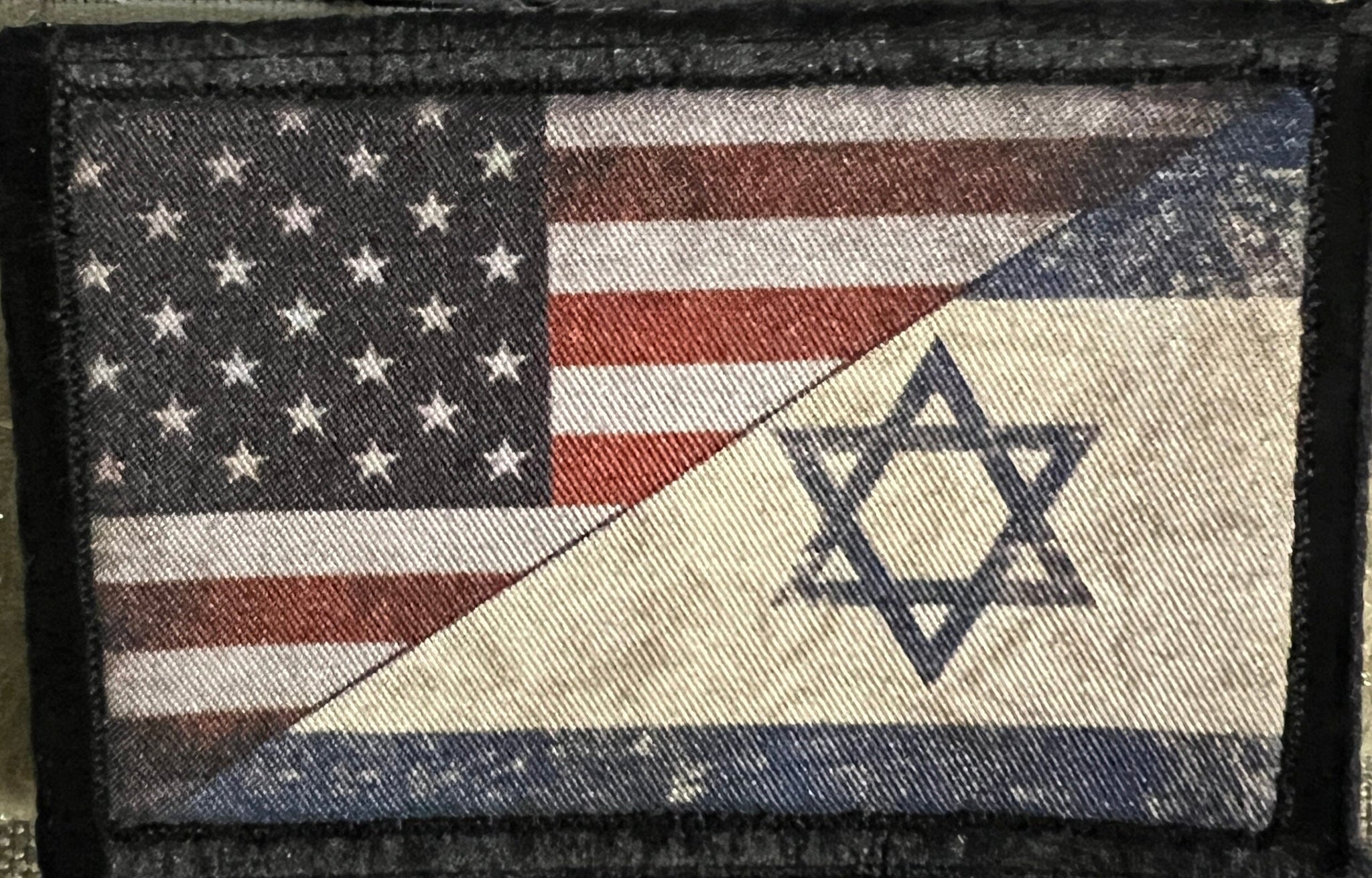 Black American Heritage Flag Patch 3x2 W/ Velcro -  Israel