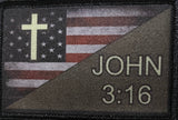 John 3:16 USA Flag Morale Patch Morale Patches Redheaded T Shirts 
