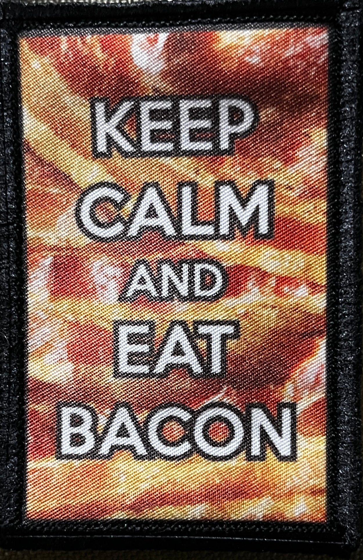 Keep Calm and Eat Bacon Morale Patch Morale Patches Redheaded T Shirts 