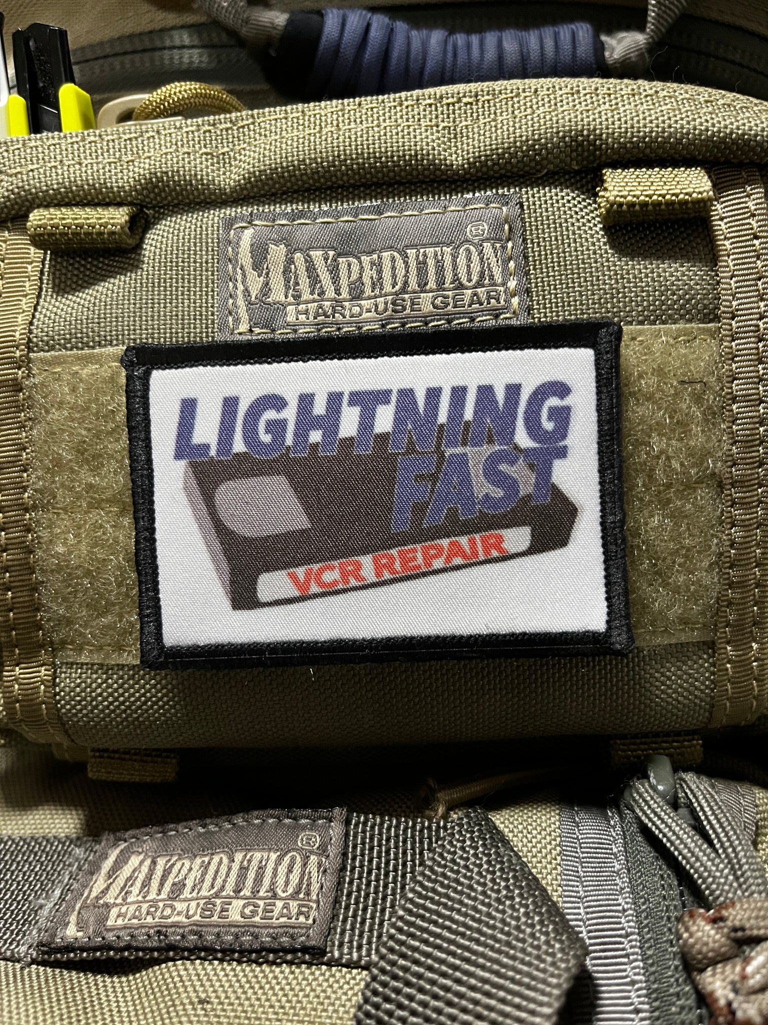 Lightning Fast VCR Repair Morale Patch Morale Patches Redheaded T Shirts 