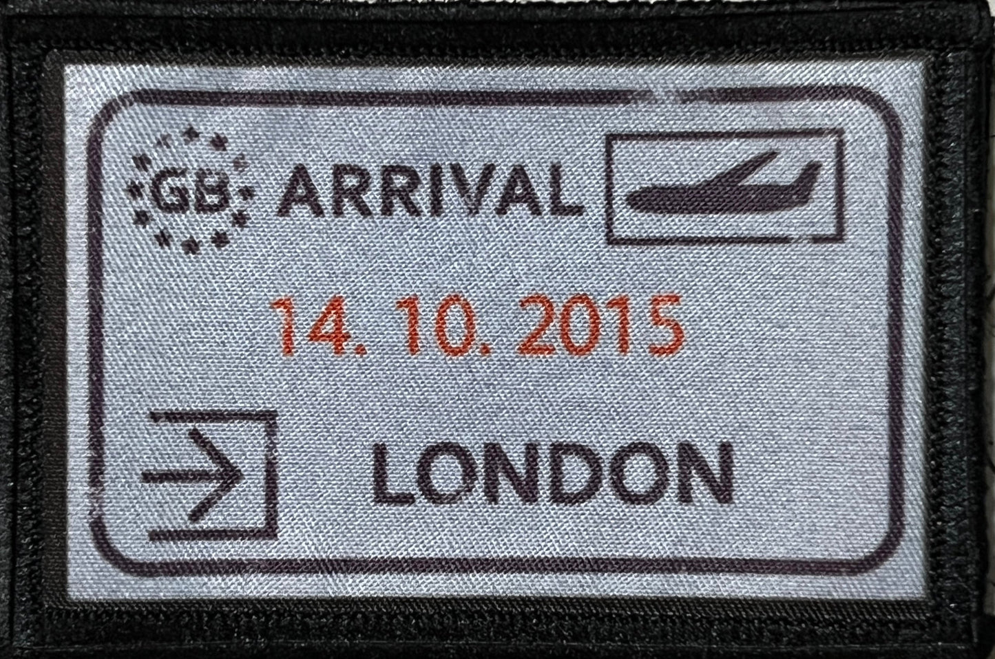 London, England Passport Stamp Morale Patch 2x3" Morale Patches Redheaded T Shirts 