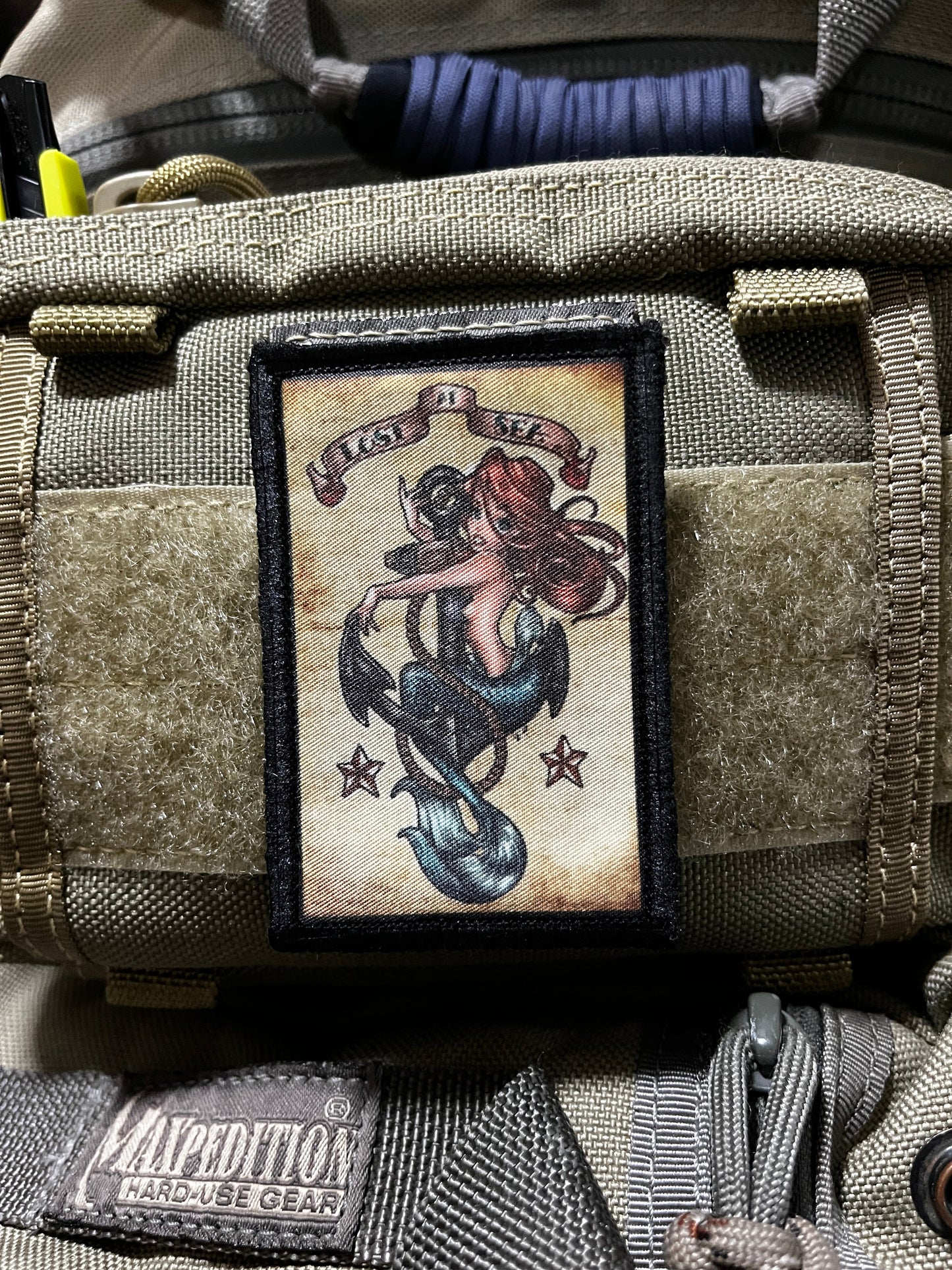 Lost at Sea Mermaid Tattoo Morale Patch Morale Patches Redheaded T Shirts 