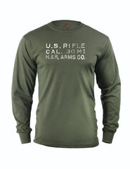 M1 Garand H&R Receiver Stamp T Shirt T Shirts Redheaded T Shirts Small LONG SLEEVE Olive Drab 
